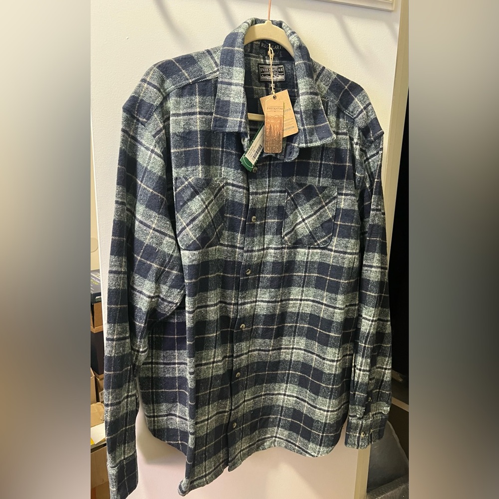 Free Nature NWT Ryder Navy Cotton Flannel Men’s XXL